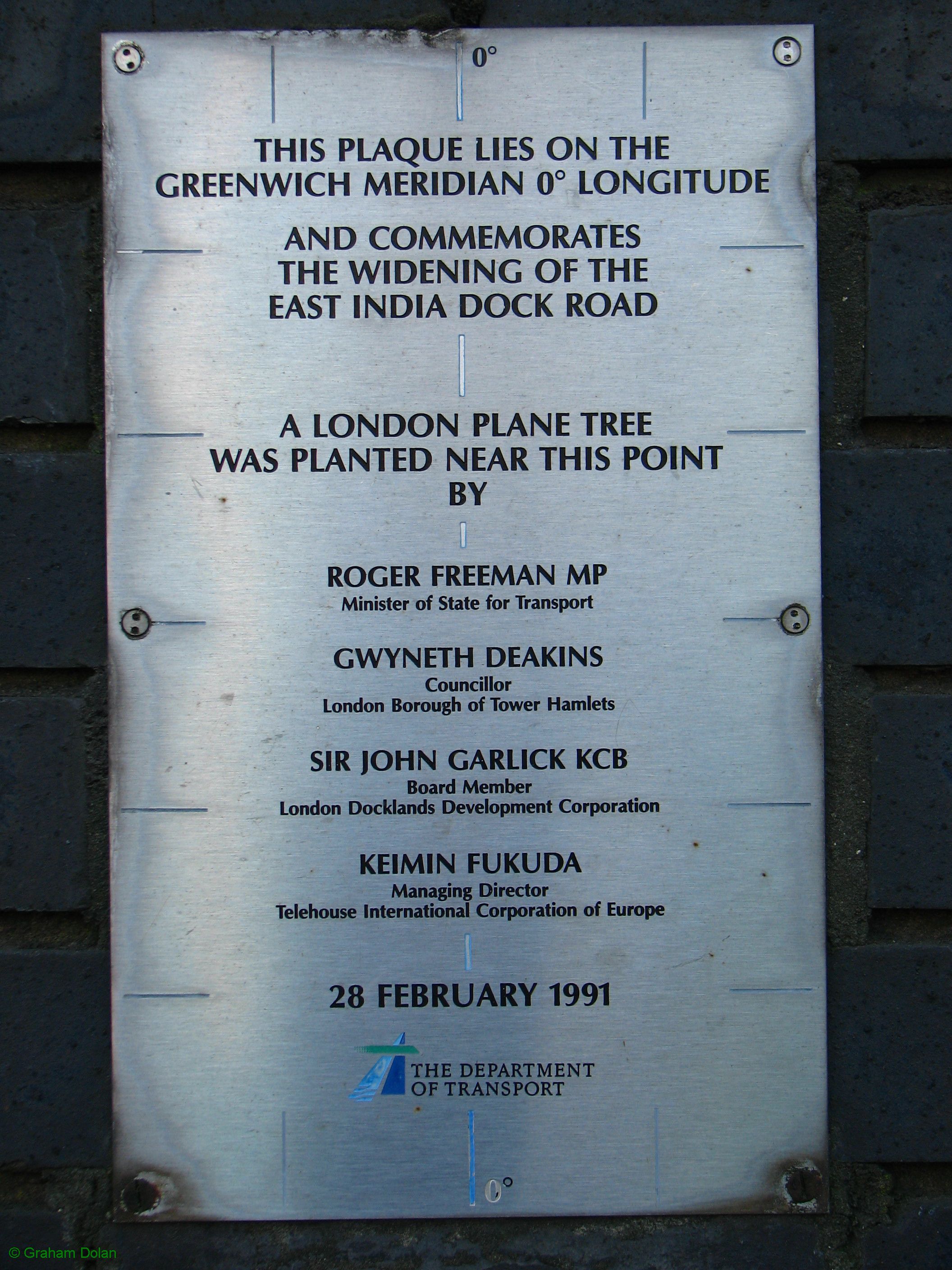 Greenwich Meridian Marker; England; LB Tower Hamlets; Poplar (E14)